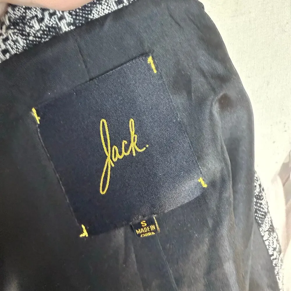 Jack sz. Small black & gray blazer puff sleeves, Edwardian, classic, mature 4382 - Picture 7 of 8